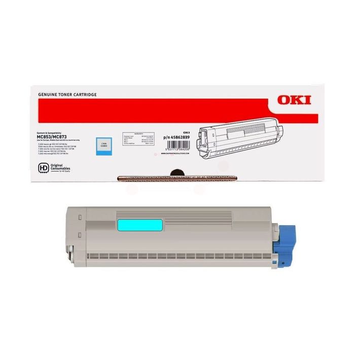 Cartouche Laser de Marque OKI 45862839 Cyan (7300pages)