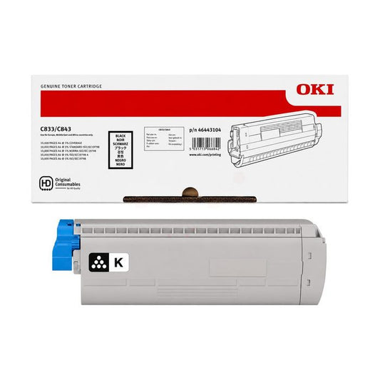 Cartouche Laser de Marque OKI 46443104 Noir Haute Capacité (10 000 pages)