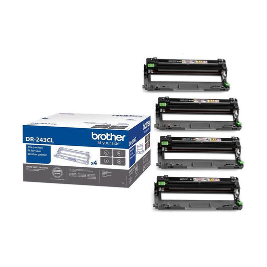 LOT de 4 Tambours (drum) de Marque Brother DR243CL  (1 Noir + 1 Cyan + 1 Magenta + 1 Jaune) (18 000 pages)