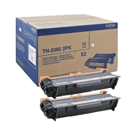 MULTIPACK LOT de 2 Cartouches de Cartouche Laser de Marque Brother TN3380TWIN Noir Haute Capacité (2 x 8 000 pages)
