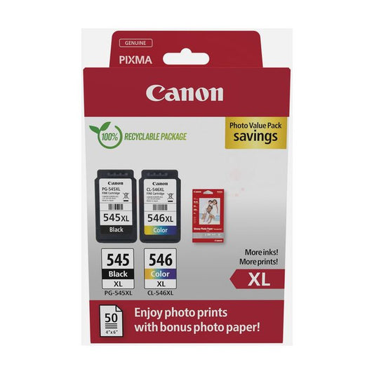 Cartouche Jet d'encre de Marque Canon CL-546XL (3 Couleurss) Haute Capacité (13ml - 300 pages)