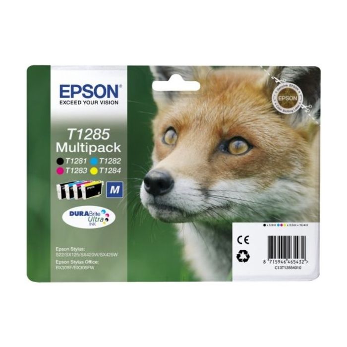 Pack de 4 Cartouches Jet d'encre de Marque Epson T1285 810p 4 couleurs DURABRITE Ultra Taille M (810 pages)