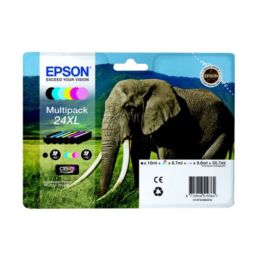 Cartouche Jet d'encre de Marque Epson T2434 N°24XL Yellow (Single Pack ) ( Photo HD Ink)(10ml/500pages)