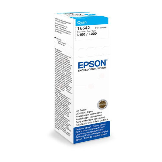 Flacon d'encre de Marque Epson T6642 Cyan (70ml - 6500 pages)