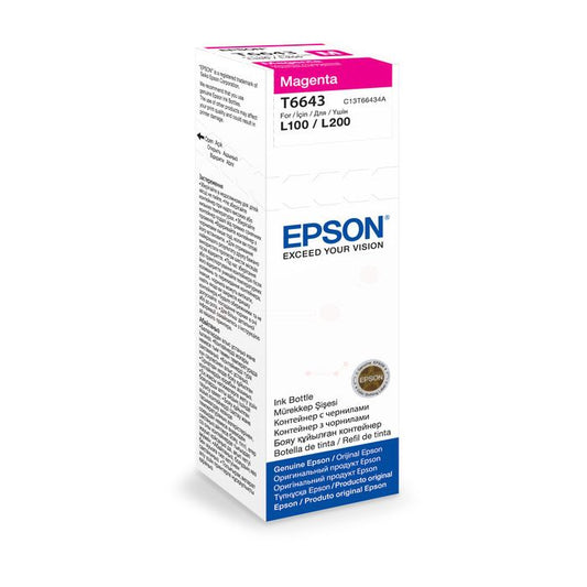 Flacon d'encre de Marque Epson T6643 Magenta (70ml - 6500 pages)