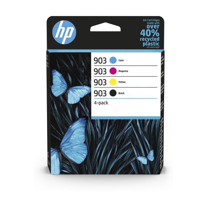Pack de 4 Cartouches Jet d'encre de Marque HP 6ZC73AE N°903 (Noir, Cyan, Magenta, Yellow) 3975 copies