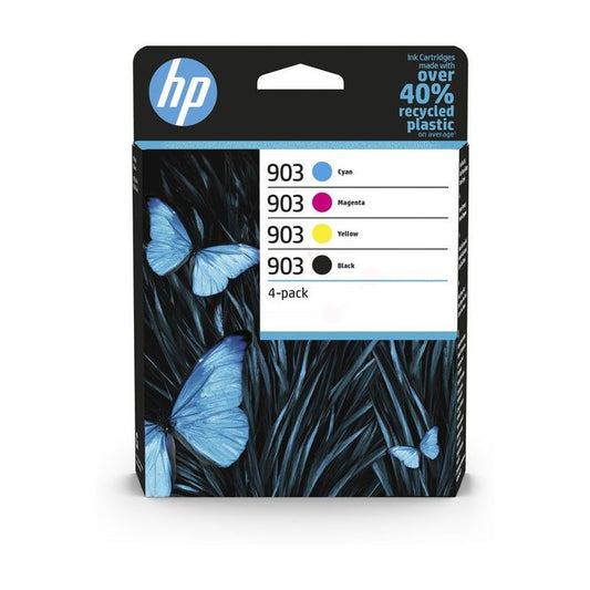 Pack de 4 Cartouches Jet d'encre de Marque HP 6ZC73AE N°903 (Noir, Cyan, Magenta, Yellow) 3975 copies