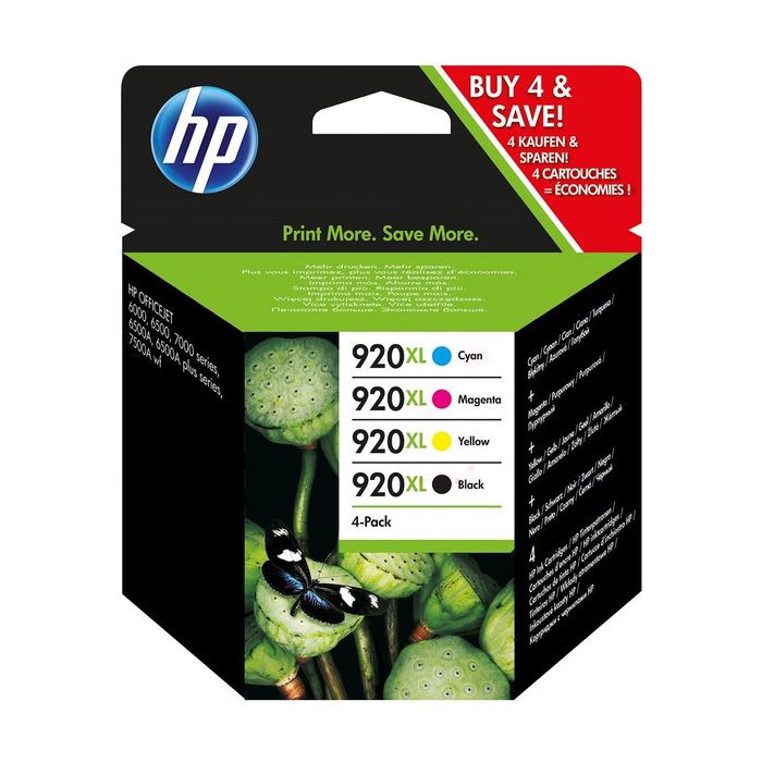 Pack de 4 Cartouches Compatible HP CH082 N°920XL (Noir,Cyan,Magenta Yellow)