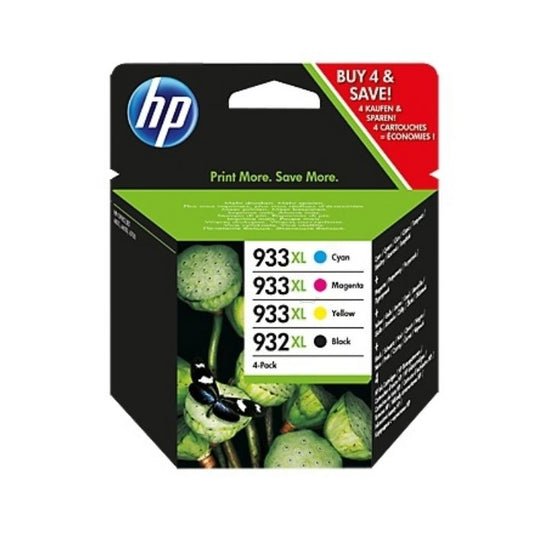 Pack de 4 Cartouches Jet d'encre de Marque HP C2P42AE N°932XL/933XL(Noir, Cyan, Magenta, Jaune) Grande Capacité (1x1000 + 3x825 pages)