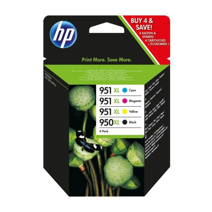 Cartouches d'encre de Marque HP 951XL- CR712AE 3 Couleurs (Cyan, Magenta, Jaune)multi-emballages (1500 copies) Haute capacité avec 75 feuilles A4