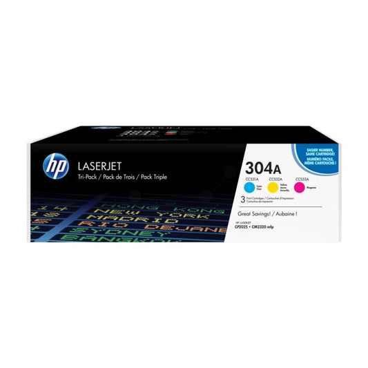Value Pack Multipack Cartouches Laser de Marque HP CF372AM Couleurs (8400 copies)(CC531A + CC532A + CC533A c/m/y)