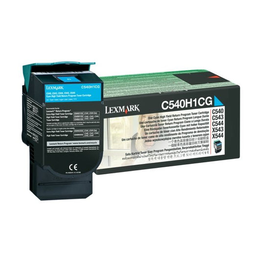 Cartouche Laser de Marque Lexmark C540H1CG Cyan Longue Durée (2000 pages)