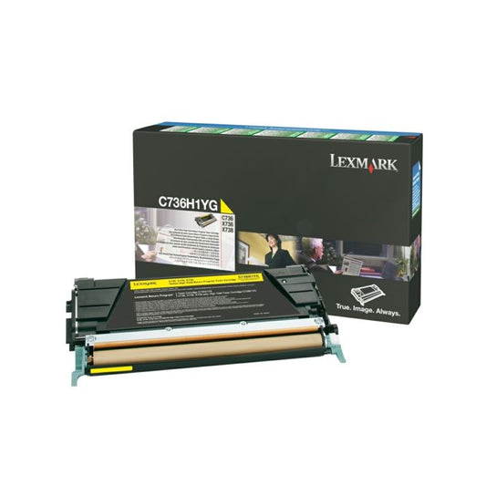 Cartouche Laser de Marque Lexmark C736H1YG Yellow Haute Capacité (10 000 pages)