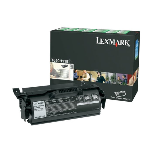 Cartouche Laser de marque Lexmark T650H11E Noir Haute Capacité (25 000 pages)