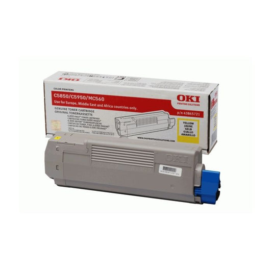 Cartouche Laser de Marque OKI 43865721 Jaune (6000 pages)