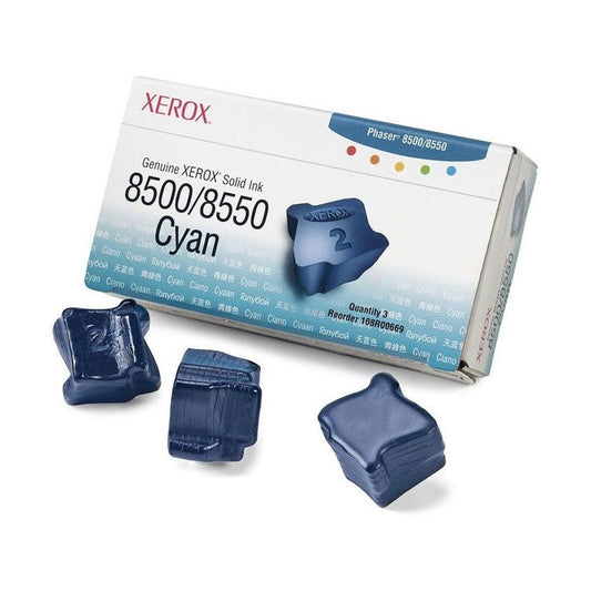 3 bâtonnets Encre solide de Marque Xerox 108R00669 Cyan (bleu) (3 000 pages)