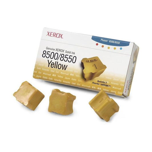 3 bâtonnets Encre solide de Marque Xerox 108R00671 Jaune (3000 pages)