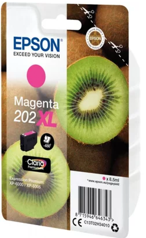 Cartouche d'encre de Marque Epson T02H34 Magenta Haute Capacité (8.5ml - 650 pages) (Série kiwi)