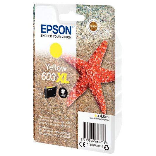 Cartouche d'encre de Marque Epson T03A44 Jaune (603XL) (4ml - 350 pages) (Série étoile de mer)