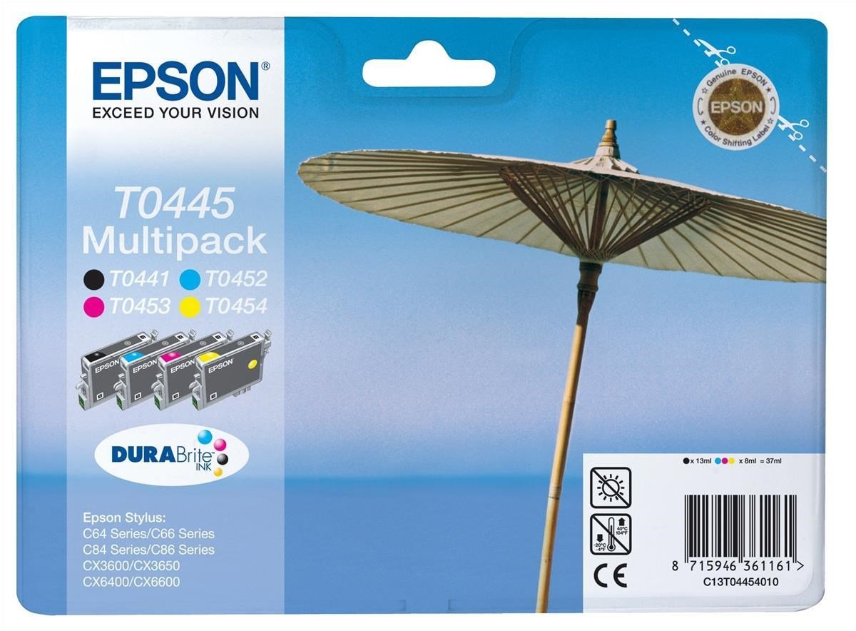 Pack de 4 Cartouches Jet d'encre de Marque Epson T044540 QUAD Pack (1xBlack/1xJaune/1xRouge/1xBLEU)