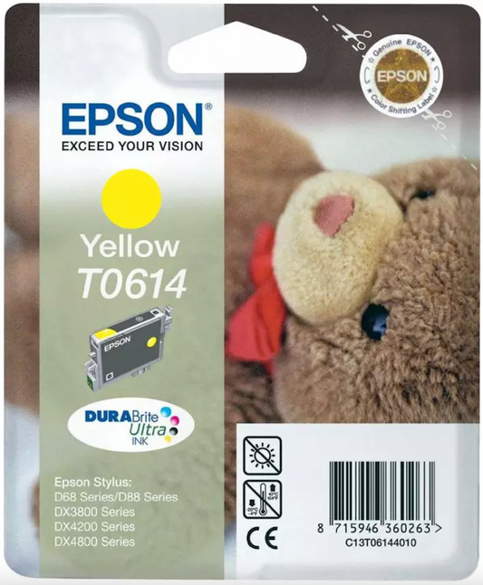 Cartouche Jet d'encre de Marque Epson T0614 Yellow (250 pages)