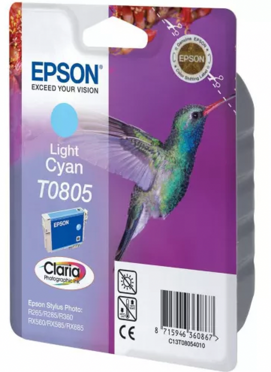 Cartouche Jet d'encre de Marque Epson T0805 Cyan CLAIR 330p (Claria)