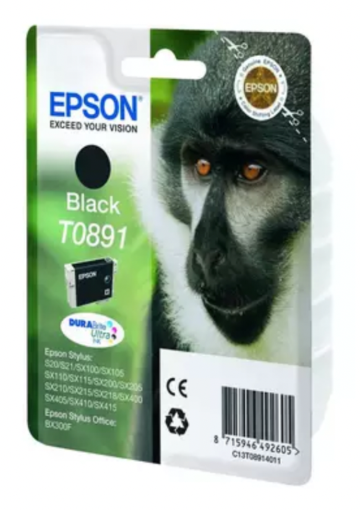 Cartouche Jet d'encre de Marque Epson (T0891) Black (5,8ml / 170 pages)