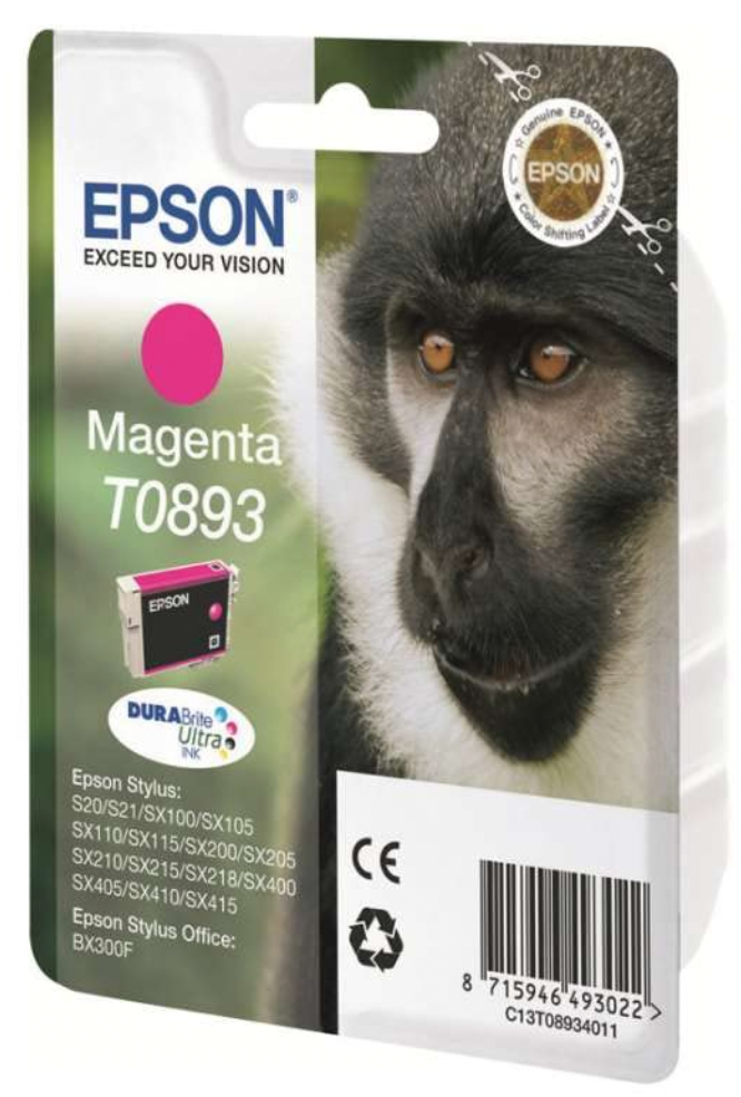 Cartouche Jet d'encre de Marque Epson (T0893) Magenta (3,5ml/135 pages)