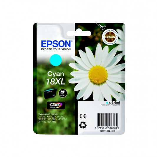 Cartouche d'encre de Marque Epson T1812 Cyan Claria Home Série 18XL (6,6ml/450pages) (Serie Paquerette)