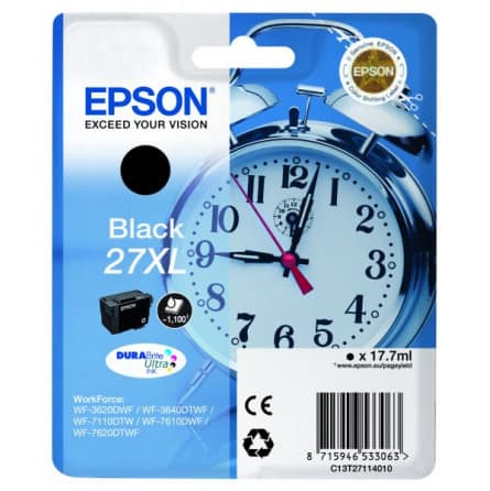 Cartouche Jet d'encre de Marque Epson T2711 Black XL (17.7ml - 1 100 pages)