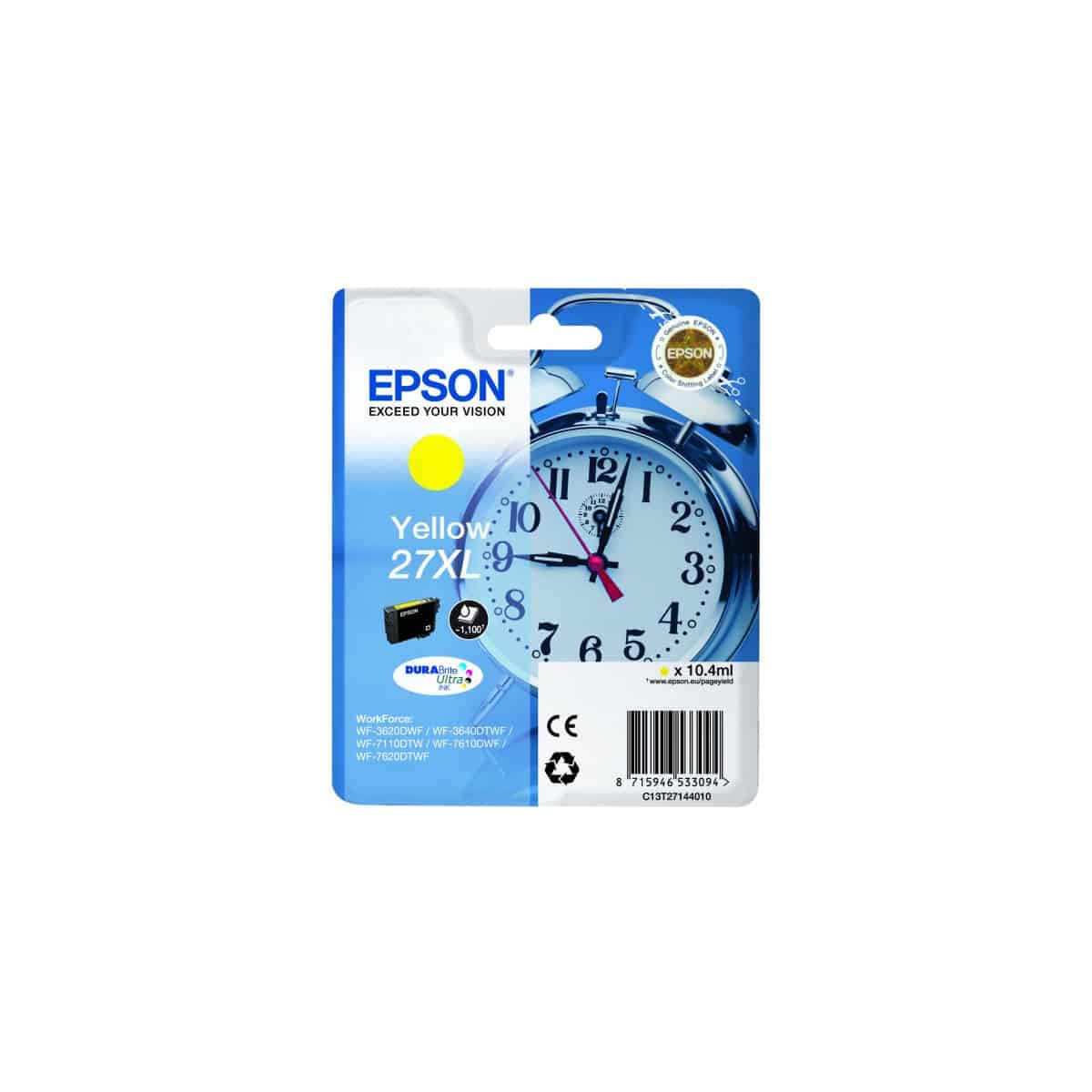 Cartouche Jet d'encre de Marque Epson T2714 Jaune (10.4ml - 1 100 pages)