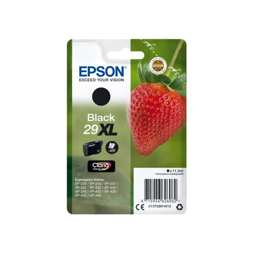 Cartouche Jet d'encre de Marque Epson T2991 Black Serie Fraise (29XL) (470 pages - 11.3ml)