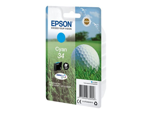 Cartouche d'encre de Marque Epson T3462 Cyan (34) Durabrite Ultra (4.2 - 300 pages) (Serie balle de golf)