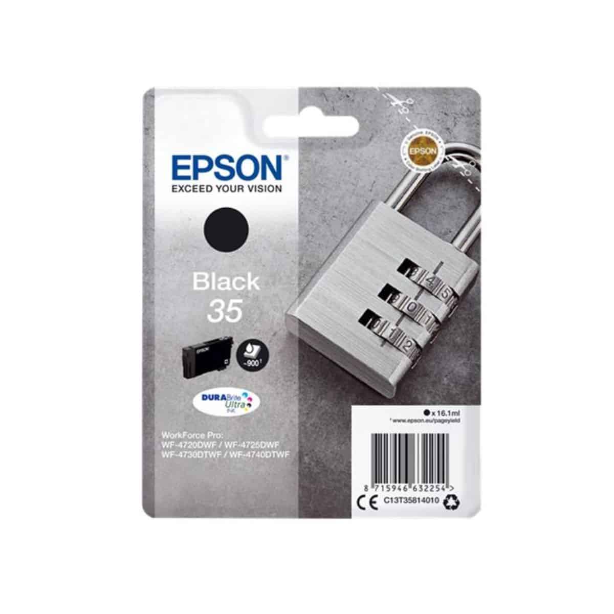 Cartouche d'encre de Marque Epson T3581 Noire (35) Durabrite Ultra (16.1ml - 950 pages) (Serie cadenas)