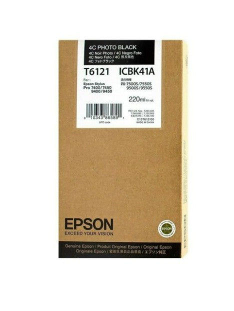 Cartouche Jet d'encre de Marque Epson T6121 PHOTO Black (220ml)