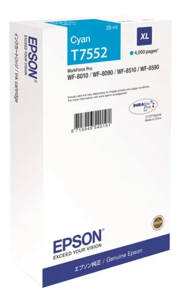 Cartouche de Marque Epson T7552 Cyan (39ML-4000pages)