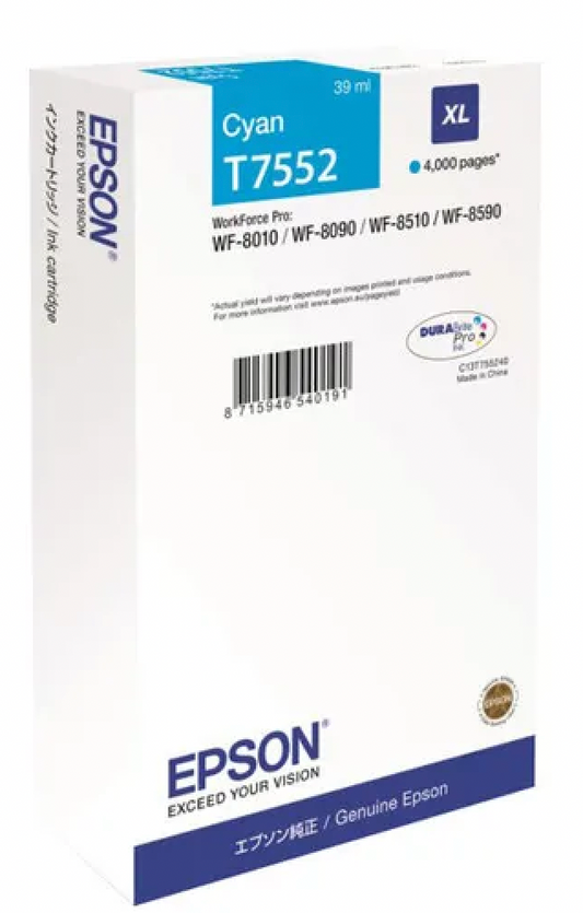 Cartouche de Marque Epson T7552 Cyan (39ML-4000pages)