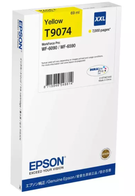 Cartouche d'encre de Marque Epson T9074 Jaune XXL (7 000 pages)