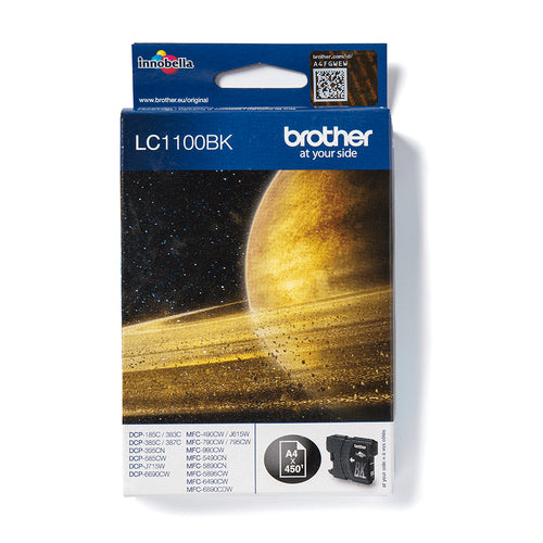 Cartouche Jet d'encre de marque BROTHER LC1100BK NOIR (450 pages)haute capacité pour imprimante Brother MFC 5890