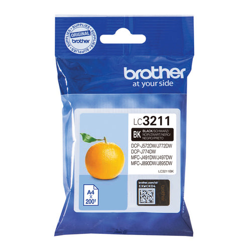 Cartouche d'encre de marque Brother LC3211BK (200 pages)