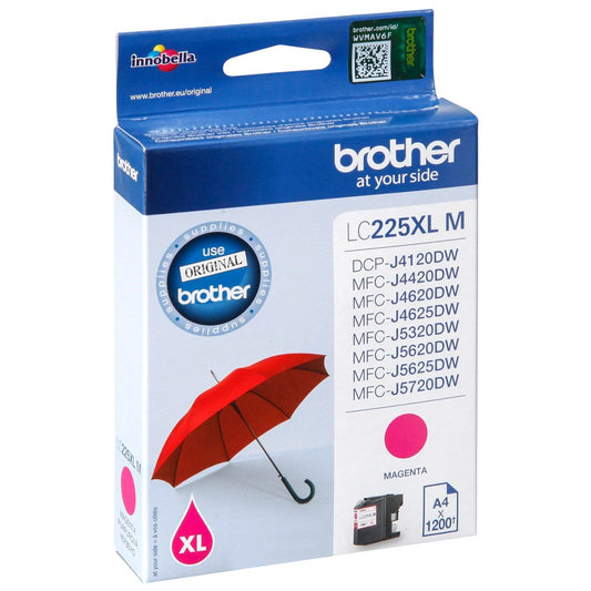 Cartouche d'encre de marque BROTHER LC 225XLM Magenta (11.8ml - 1200 pages) pour imprimante Brother DCP J4120