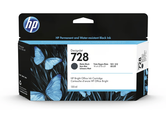 Cartouche Jet d'encre de la Marque (HP728) 3WX25AE Noire Matt (130ml)