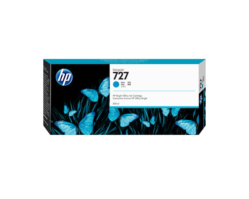 Cartouche Jet d'encre de Marque HP F9J76A 727XL Cyan Haute Capacité (300ml)