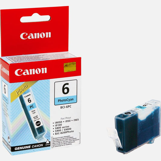 Cartouche Jet d'encre de Marque Canon BCI-6PC (4709A002AA) Photo Cyan (300 pages)