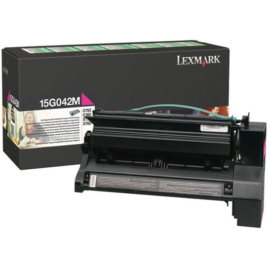 Cartouche Laser de Marque Lexmark 15G042M Magenta Haute Capacité (15 000 pages)