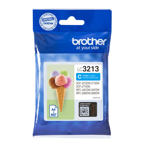 Cartouche d'encre de marque Brother LC3213C Cyan (400 pages)