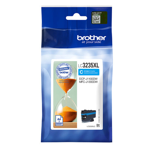 Cartouche d'encre de marque Brother LC3235XLC Cyan (5 000 pages) pour imprimante Brother MFC J1300