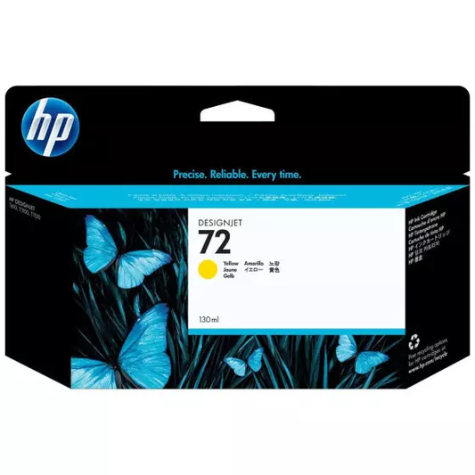 Cartouche Jet d'encre de Marque HP72 C9373AE (N°72) Yellow (avec encre Vivera) Haute Capacité (130ml)