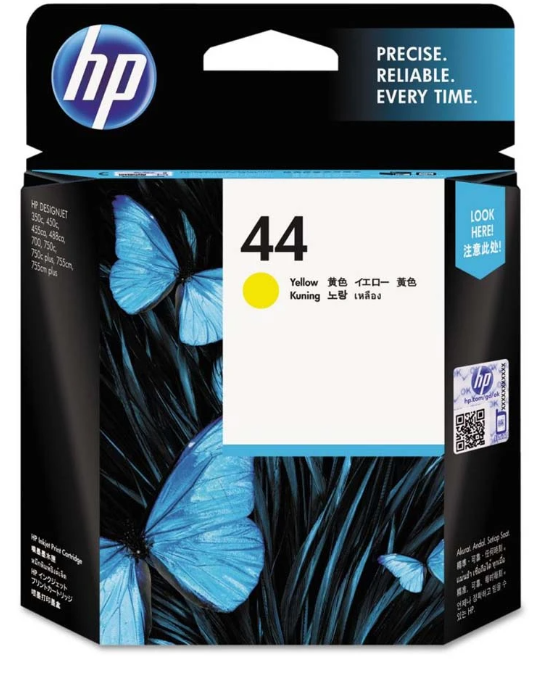 Cartouche Jet d'encre de Marque HP N°44 (51644Y) Yellow (42ml)