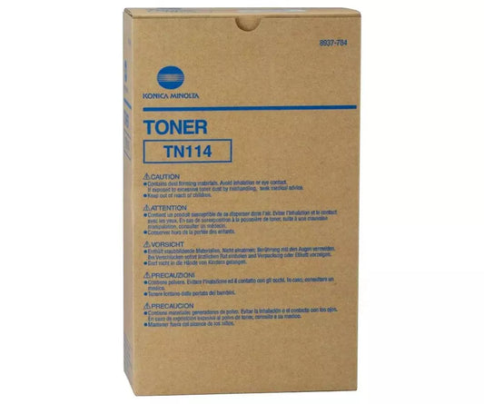 Lot de 2 Cartouches de Cartouche Laser de Marque Konica Minolta TN114BK Noir (22 000 copies)